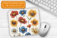 Flower Mouse pad Wildflower mouse pad sublimation design png Product Image 1