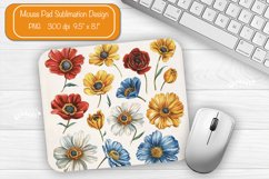 Flower Mouse pad Wildflower mouse pad sublimation design png Product Image 1