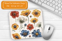 Flower Mouse pad Wildflower mouse pad sublimation design png Product Image 1