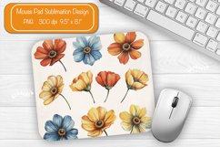 Flower Mouse pad Wildflower mouse pad sublimation design png Product Image 1