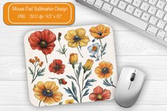 Flower Mouse pad Watercolor mouse pad sublimation design png Product Image 1