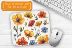 Flower Mouse pad Watercolor mouse pad sublimation design png Product Image 1