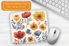 Flower Mouse pad Watercolor mouse pad sublimation design png Product Image 1