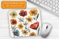 Flower Mouse pad Wildflower mouse pad sublimation design png Product Image 1