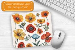 Flower Mouse pad Wildflower mouse pad sublimation design png Product Image 1