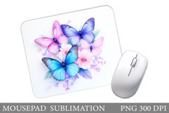 Butterflies Mouse Pad. Flowers Mouse Pad Sublimation Product Image 1