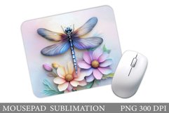 Dragonfly Mouse Pad. Flowers Mouse Pad Design Product Image 1