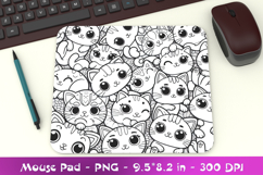 Cute Cats Mouse Pad Sublimation Product Image 1