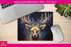 Watercolor Deer Mousepad PNG, Black Mouse pad design Product Image 1