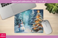Christmas Mousepad PNG, Snowman Mousepad sublimation Product Image 1
