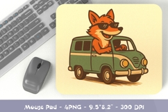 Fox Traveler Mousepad Sublimation PNG Product Image 1