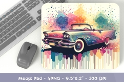 Watercolor Car Mousepad Sublimation PNG Product Image 1