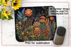 3D Embroidered Flowers - PNG Sublimation design for tumbler Product Image 2