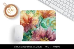 Watercolor Floral Mouse Pad Design, Digital Download Product Image 1