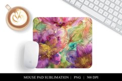 Floral Mouse Pad Design, Watercolor Flowers Sublimation Product Image 1