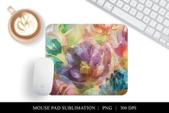 Floral Mouse Pad Design, Watercolor Flower Sublimation Product Image 1