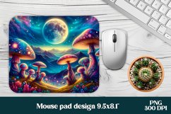 Magic mushroom mouse pad | Mystical moon mousepad Product Image 1