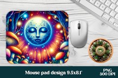 Magic mushroom mouse pad | Mystical moon mousepad Product Image 1