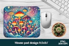 Magic mushroom mouse pad | Mystical moon mousepad Product Image 1