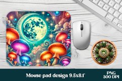 Magic mushroom mouse pad | Mystical moon mousepad Product Image 1