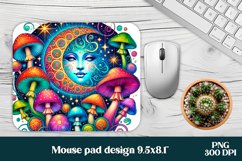 Magic mushroom mouse pad | Mystical moon mousepad Product Image 1