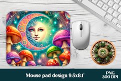 Magic mushroom mouse pad | Mystical moon mousepad Product Image 1