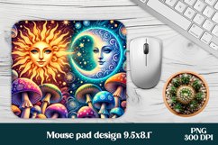 Magic mushroom mouse pad | Mystical moon mousepad Product Image 1