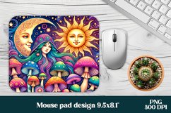 Magic mushroom mouse pad | Mystical moon mousepad Product Image 1