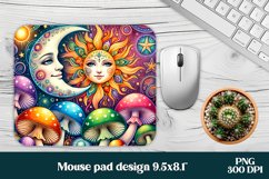 Magic mushroom mouse pad | Mystical moon mousepad Product Image 1