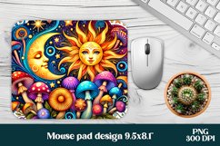 Magic mushroom mouse pad | Mystical moon mousepad Product Image 1