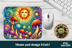 Magic mushroom mouse pad | Mystical moon mousepad Product Image 1