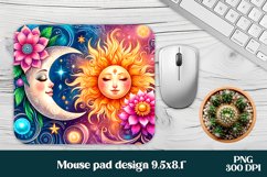 Magic mushroom mouse pad | Mystical moon mousepad Product Image 1