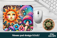 Magic mushroom mouse pad | Mystical moon mousepad Product Image 1