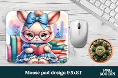 Bunny mouse pad | Books mouse pad sublimation Product Image 1