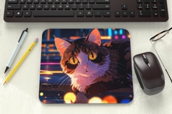 Fantasy Anime Cat Mouse Pad PNG Sublimation Design Product Image 1