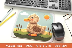 Felt Duckling in Cozy Pastel Fields Soft Sublimation Design Product Image 1