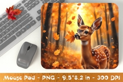 Autumn Deer Mouse Pad Design PNG Product Image 1