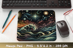 Ocean Wave Sublimation Mouse Pad PNG Product Image 1