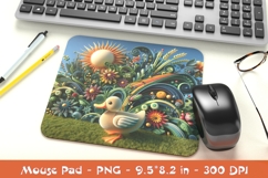 Whimsical Duck in a Flourishing Garden Sublimation Design Product Image 1