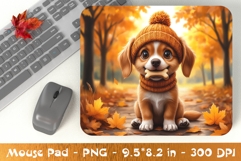Dog in Orange Hat Mouse Pad Sublimation File Product Image 1