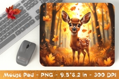 Autumn Deer in Forest Mouse Pad Design Product Image 1