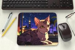 Fantasy Anime Cat Mouse Pad PNG Sublimation Design Product Image 1