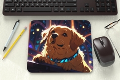 Fantasy Anime Dog Mouse Pad PNG Sublimation Design Product Image 1