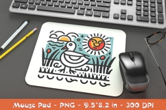 Modern Duck Art Mouse Pad Sublimation PNG Product Image 1