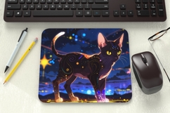 Fantasy Anime Cat Mouse Pad PNG Sublimation Design Product Image 1