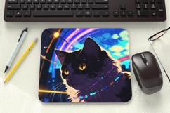 Fantasy Anime Cat Mouse Pad PNG Sublimation Design Product Image 1