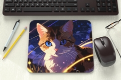 Fantasy Anime Cat Mouse Pad PNG Sublimation Design Product Image 1