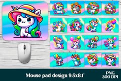 Cute unicorn mousepad sublimation bundle | Mousepad PNG Product Image 1