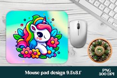 Cute unicorn mousepad sublimation PNG | Mousepad PNG Product Image 1