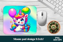 Cute unicorn mousepad sublimation PNG | Mousepad PNG Product Image 1